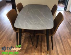 Hình ảnh lắp đặt thực tế của bộ bn ghế ăn mặt đá nhập khẩu CF91