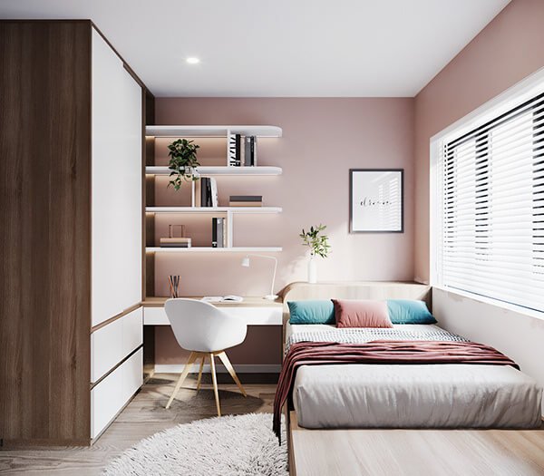 Nếu bạn đang tìm kiếm một không gian phòng ngủ yêu thích màu hồng Pastel, thì chắc chắn bạn sẽ không muốn bỏ qua bức ảnh này. Thiết kế phòng ngủ màu hồng Pastel sẽ cho bạn sự dịu mát và thư giãn khi bạn bước vào. Hãy cùng thưởng thức không gian phòng ngủ này và tìm được ý tưởng mới cho phòng ngủ của bạn.