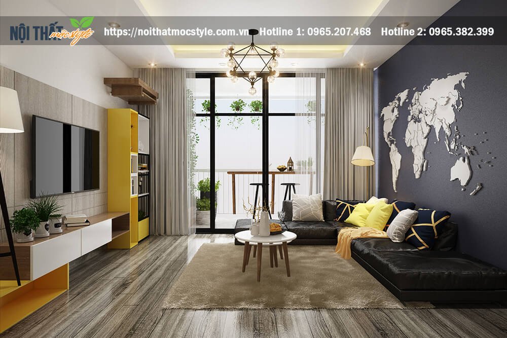 Thiết kế nội thất chung cư phong cách tối giản với màu ghi xám trắng cao cấp, sang trọng Kết hợp cân bằng giữa vàng, đen và trắng tạo nên nét đẹp hiện đại ấn tượng