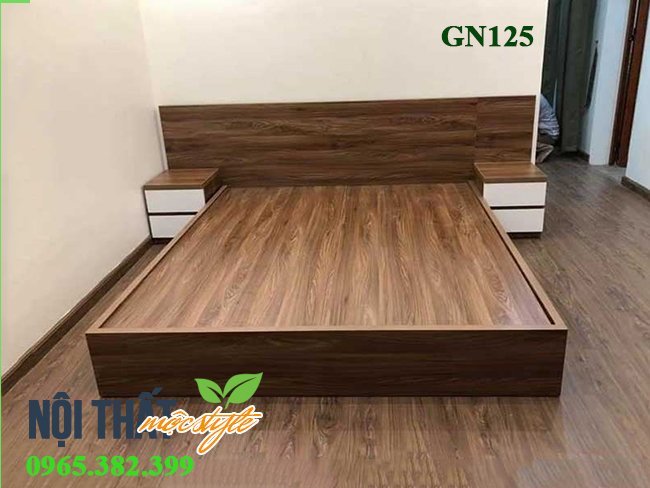 Giường ngủ GN125 với thiết kế tap đầu giường kết hợp ngăn kéo tiện nghi