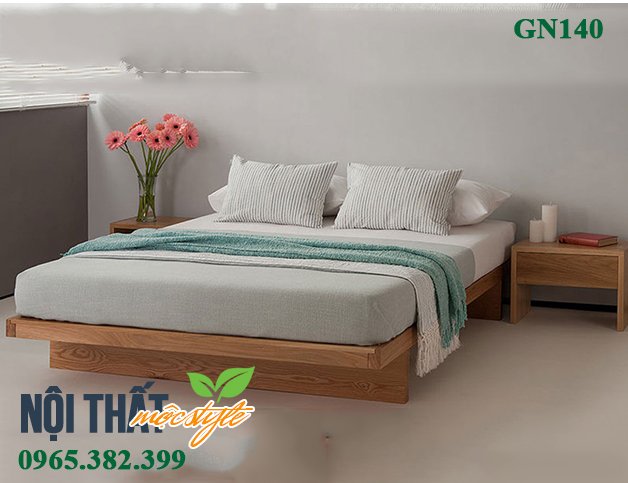 Giường Nhật GN140 - phong cách tối giản, ấn tượng - Nội thất Mộc Style