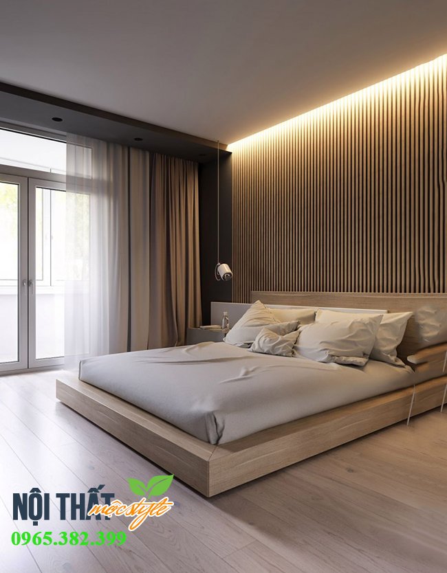 Không gian phòng ngủ theo phong cách tối giản nhưng vẫn tạo cảm giác ấm áp và gần gũi