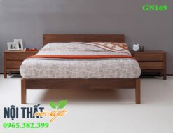 Giường ngủ GN169 màu nâu gỗ ấm áp