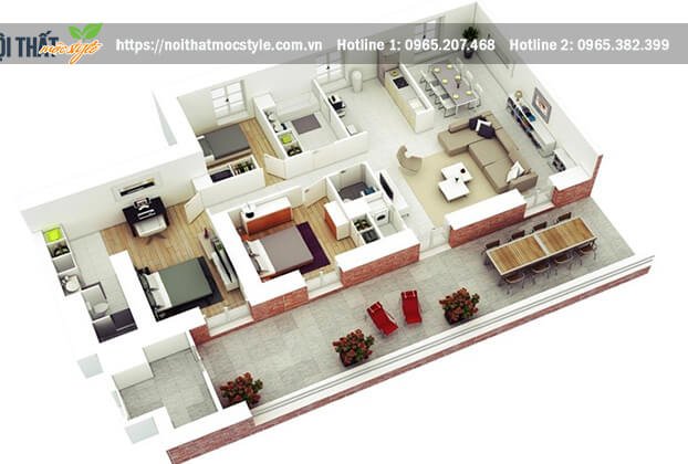 Mẫu thiết kế dành riêng cho những căn hộ chung cư nơi có góc ban công rộng rãi cực đắt giá