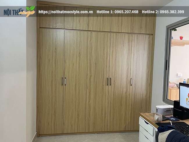 Hình ảnh thực tế mẫu tủ quần áo âm tường được sản xuất tại Mộc Style Hình ảnh thực tế mẫu tủ quần áo âm tường được sản xuất tại Mộc Style