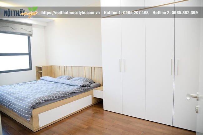 Giường ngủ gỗ thông minh, đa ăng với ngăn kéo chứa đồ, tap đầu giường và kệ chứa đồ Giường ngủ gỗ thông minh, đa ăng với ngăn kéo chứa đồ, tap đầu giường và kệ chứa đồ