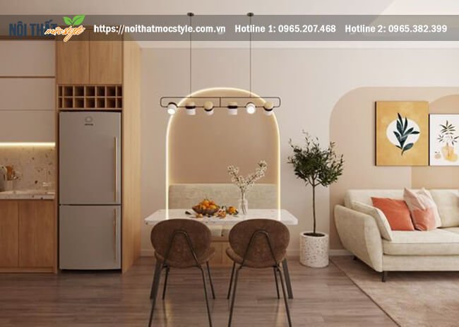 Bộ bàn ăn hiện đại với thiết kế ghế băng ốp tường giúp tiết kiệm tối đa diện tich· Bộ bàn ăn hiện đại với thiết kế ghế băng ốp tường giúp tiết kiệm tối đa diện tich·