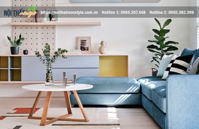 Góc phòng khách cực xinh với sự kết hợp hài hào giữa tông màu xanh dương và màu pastel Góc phòng khách cực xinh với sự kết hợp hài hào giữa tông màu xanh dương và màu pastel