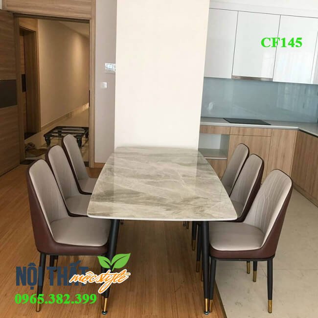 Bộ bàn ăn 6 ghế Monet không tay nhập khẩu màu nâu sale còn 7.7 triệu/bộ