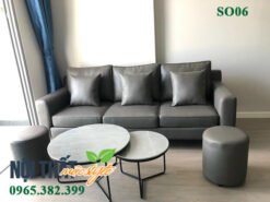 Bộ sofa SO06 tông màu ghi hiện đại