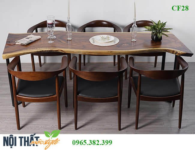 Vân gỗ đẹp mặt với bộ bàn ăn chân sắt mặt gỗ nguyên tầm độc đáo Vân gỗ đẹp mặt với bộ bàn ăn chân sắt mặt gỗ nguyên tầm độc đáo