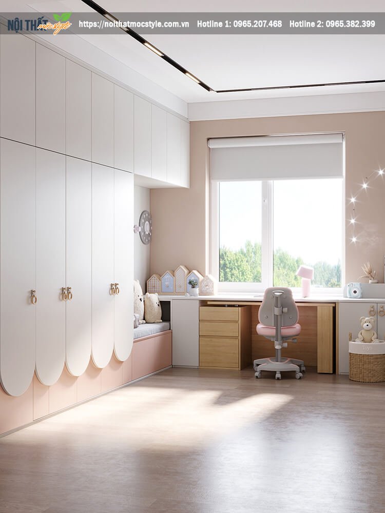 Thiết kế nội thất phòng ngủ cho bạn nữ xinh xắn-Nội thất Mộc Style