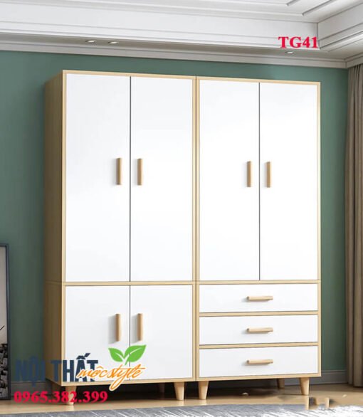 Chiếc tủ gỗ TG41 với thiết kế vừa hiện đại vừa trẻ trung với công năng sử dụng vượt trội