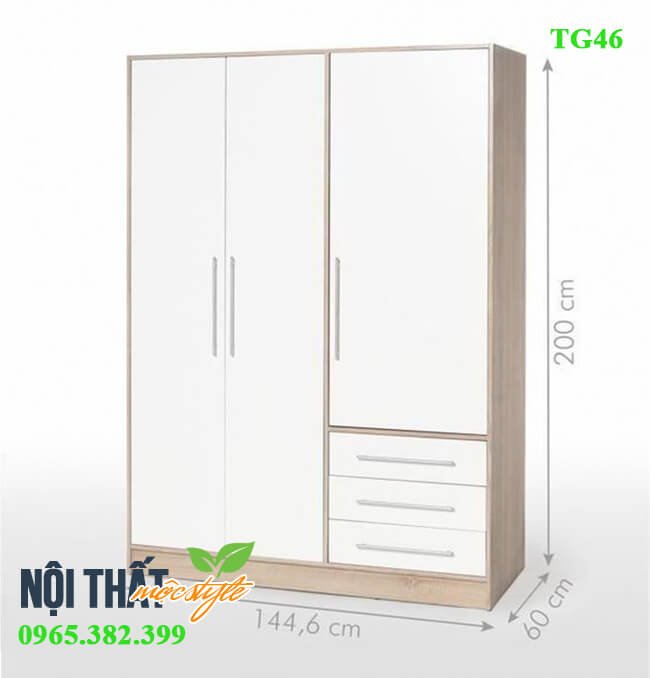 Kích thước sơ bộ của mẫu tủ quần áo TG46 để bạn tham khảo Kích thước sơ bộ của mẫu tủ quần áo TG46 để bạn tham khảo