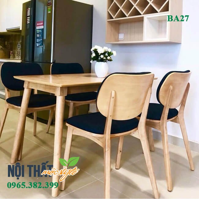 Bộ bàn ghế ăn BA27 bọc nệm màu đen mới mẻ và xinh đẹp Bộ bàn ghế ăn BA27 bọc nệm màu đen mới mẻ và xinh đẹp