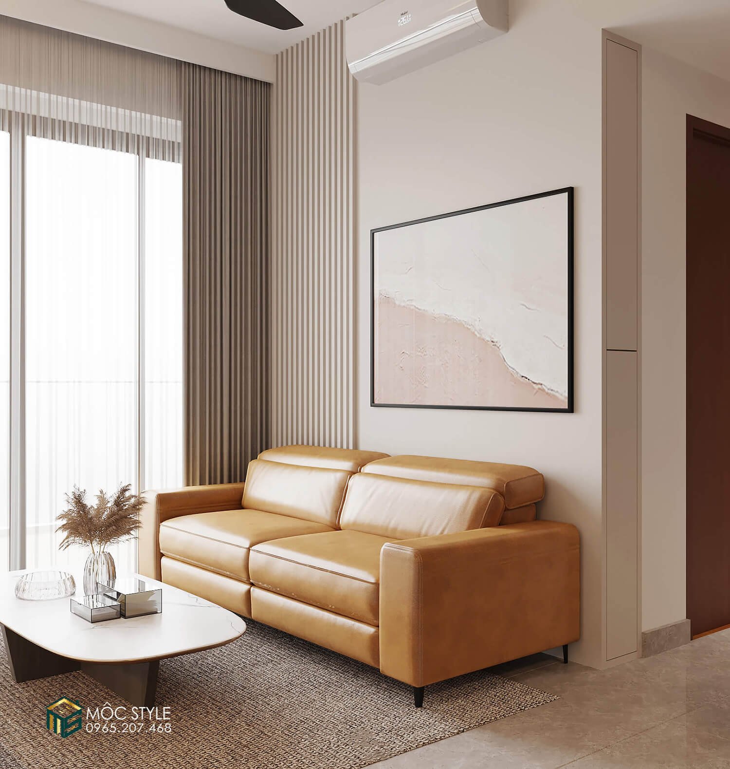 Ghế sofa phòng khách bọc nệm êm ái với màu da cam nổi bật Ghế sofa phòng khách bọc nệm êm ái với màu da cam nổi bật