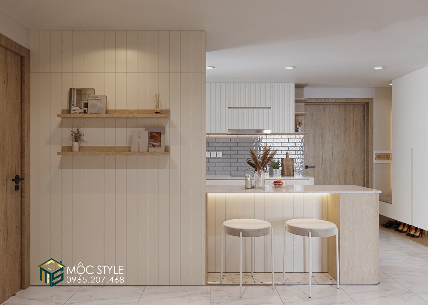 Chiếc tủ bếp phụ có thể kết hợp làm bàn bar Chiếc tủ bếp phụ có thể kết hợp làm bàn bar