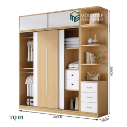 Kích thước tủ quần áo cánh lùa TQ 01
