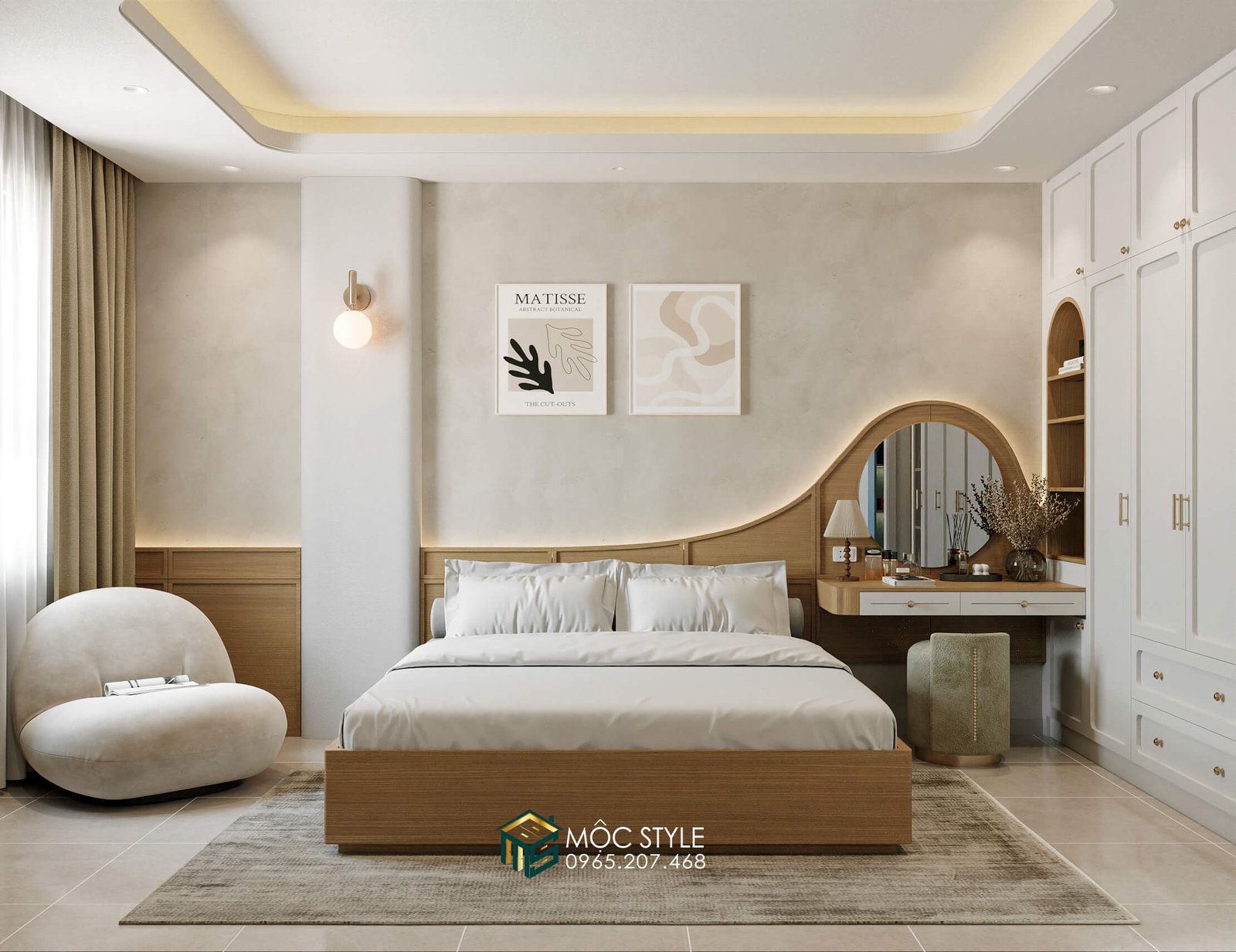 Thiết kế nội thất phòng ngủ 20m2 thu hút