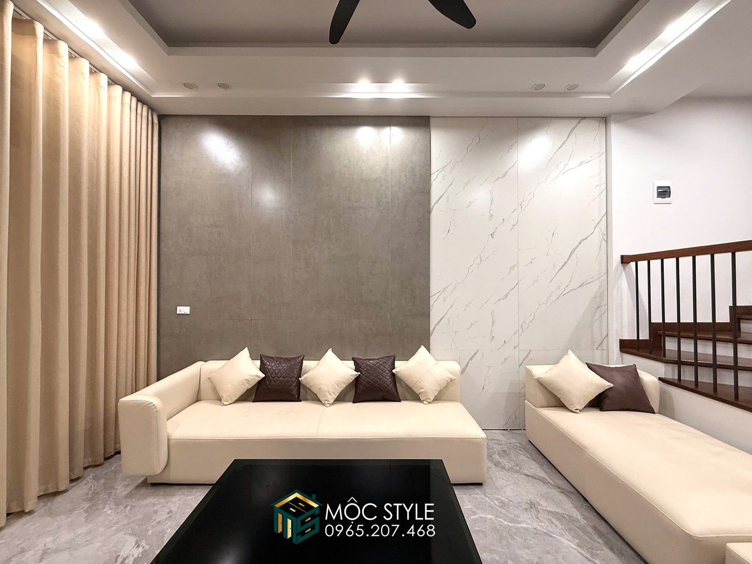 Bộ sofa tông be khiến cả không gian trở nên sáng sủa