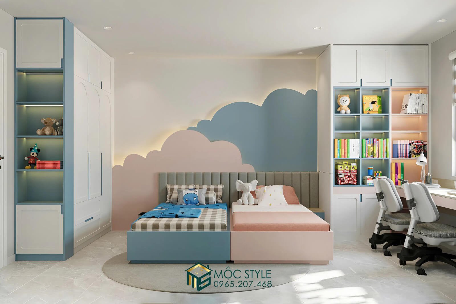 Thiết kế nội thất phòng trẻ em 16m2